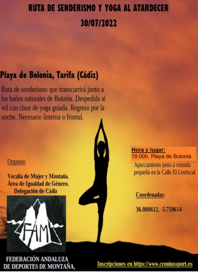 RUTA DE SENDERISMO Y YOGA AL ATARDECER - Inscríbete