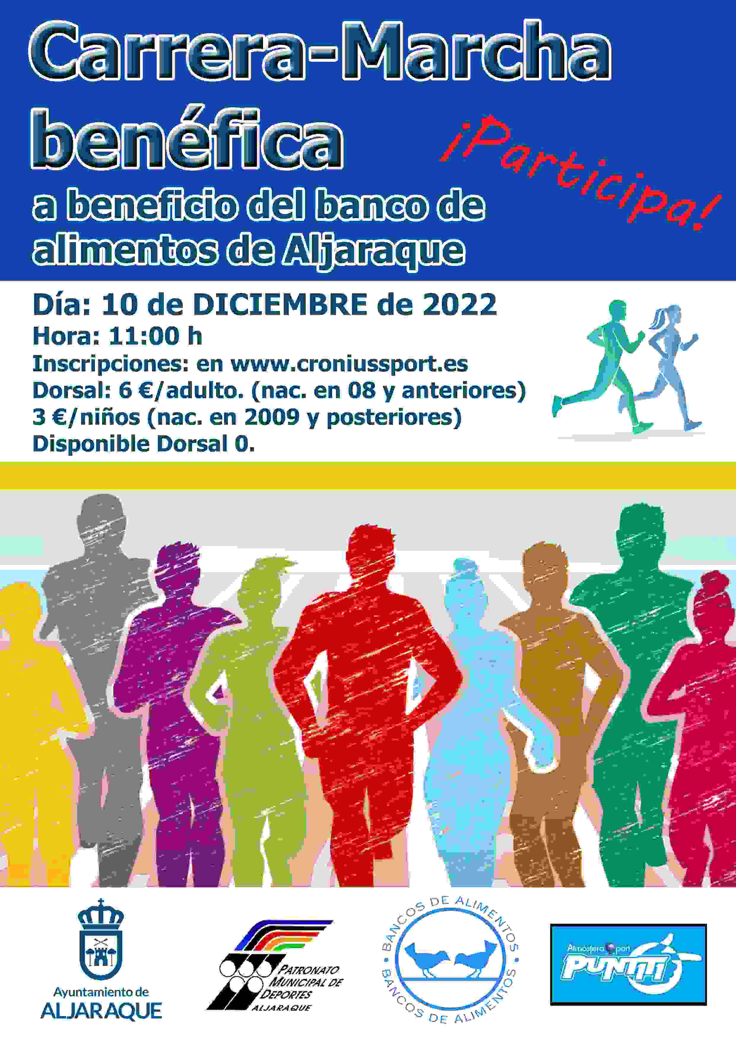 CARRERA POPULAR Y MARCHA A BENEFICIO DEL BANCO DE  ALIMENTOS DE ALJARAQUE. - Inscríbete