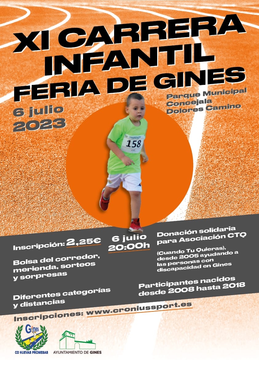 “XI CARRERA INFANTIL FERIA DE GINES” - Inscríbete