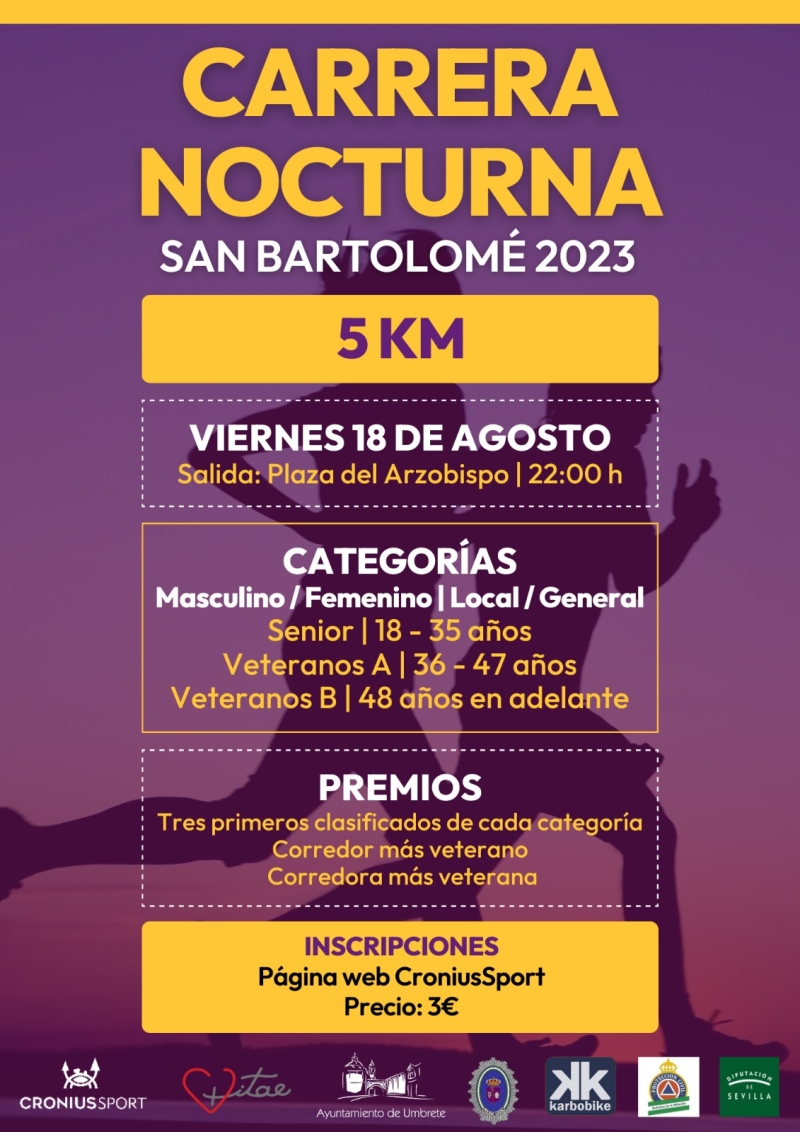 “CARRERA NOCTURNA SAN BARTOLOMÉ” - Inskriba zaitez