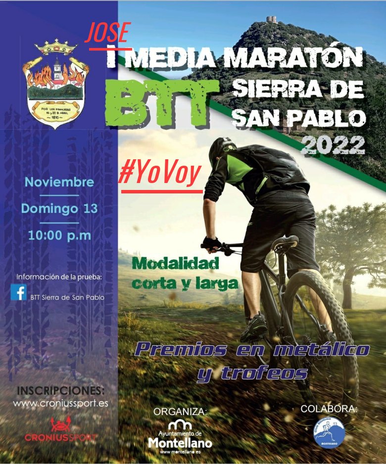 #YoVoy - JOSE (I MEDIA MARATON BTT SIERRA DE SAN PABLO 2022)