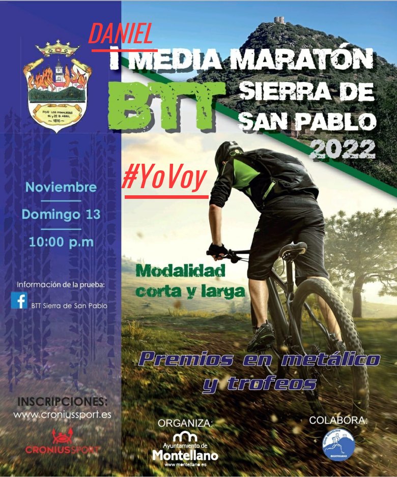 #YoVoy - DANIEL (I MEDIA MARATON BTT SIERRA DE SAN PABLO 2022)